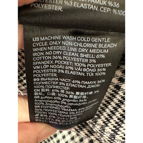 H&M black white houndstooth print straight legs pants size 10 - Picture 5 of 9